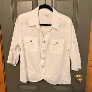 KEREN hart White Button Down Shirt